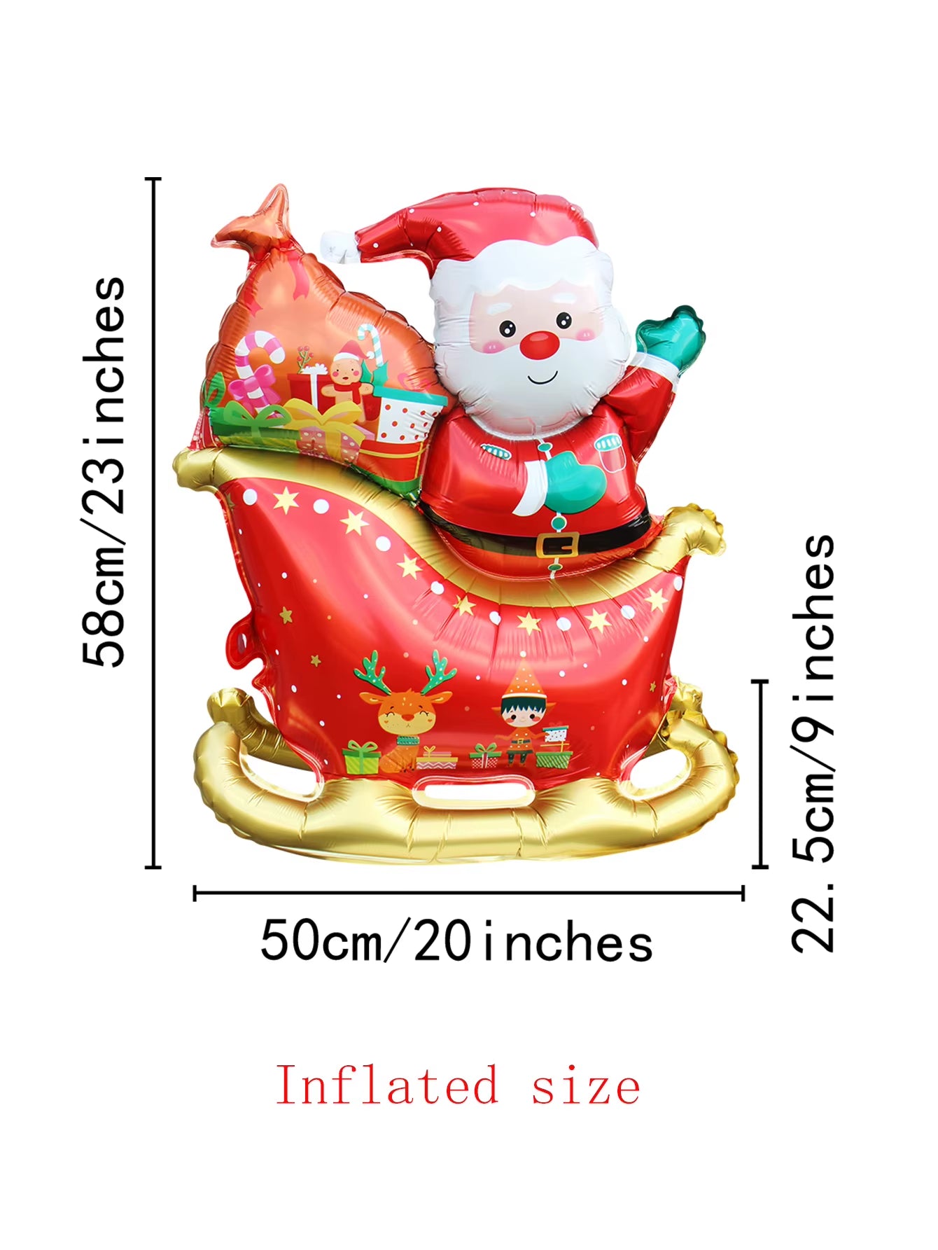 1Pc Three-Dimensional Christmas Sleigh Foil Balloons Christmas Balloon Christmas Decorations Navidad 2026