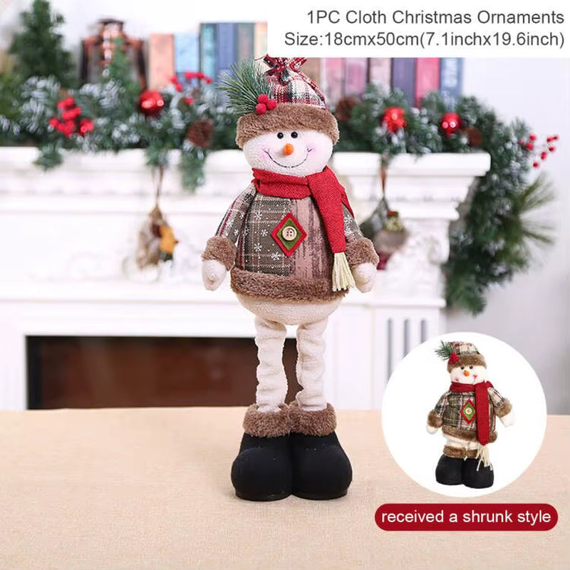 Telescopic Christmas Doll Merry Christmas Decorations for Home 2024 Christmas Ornament Xmas Navidad Noel Gifts New Year 2025