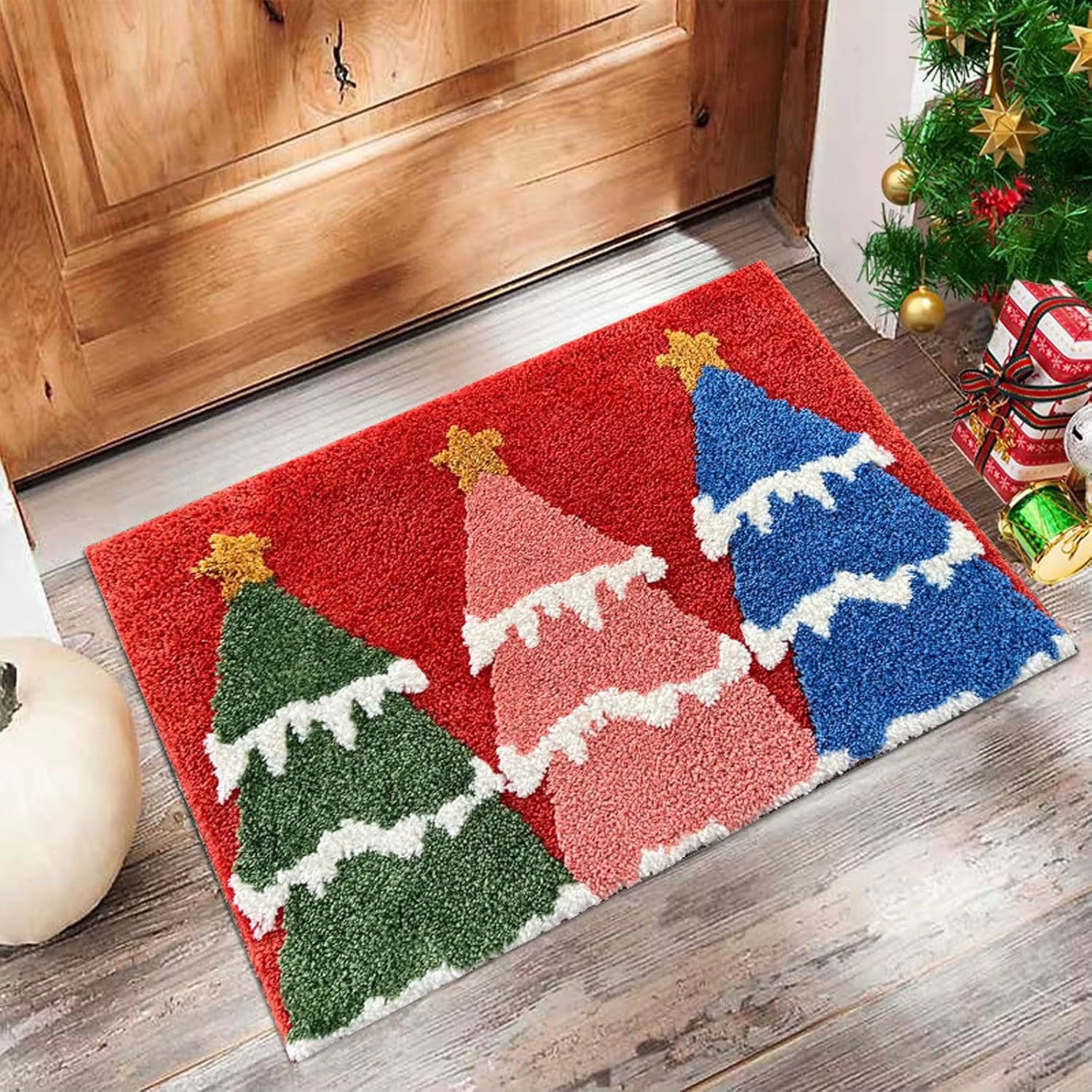 Christmas Door Carpet Merry Christmas Mat Festival Santa Claus Outdoor Decorations Home 2025 Navidad Xmas Ornament New Year 2026