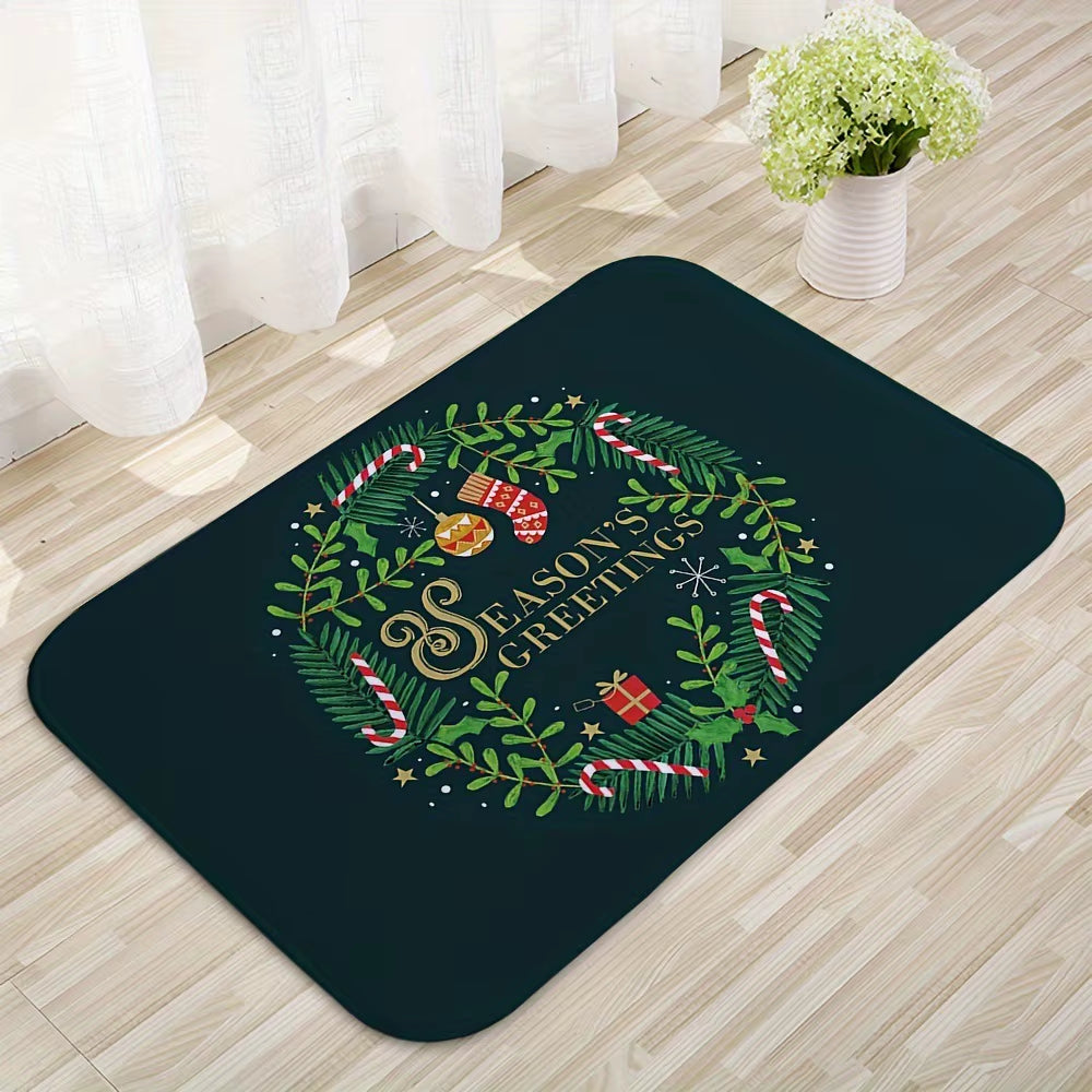 Christmas Door Carpet Merry Christmas Mat Festival Santa Claus Outdoor Decorations Home 2025 Navidad Xmas Ornament New Year 2026
