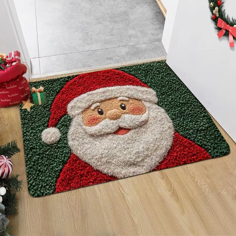 Christmas Door Carpet Merry Christmas Mat Festival Santa Claus Outdoor Decorations Home 2025 Navidad Xmas Ornament New Year 2026