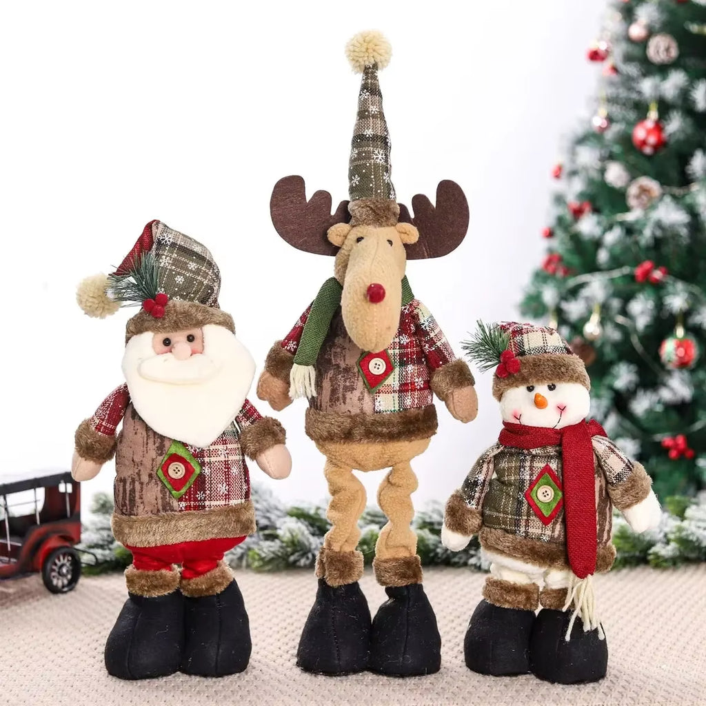Telescopic Christmas Doll Merry Christmas Decorations for Home 2024 Christmas Ornament Xmas Navidad Noel Gifts New Year 2025