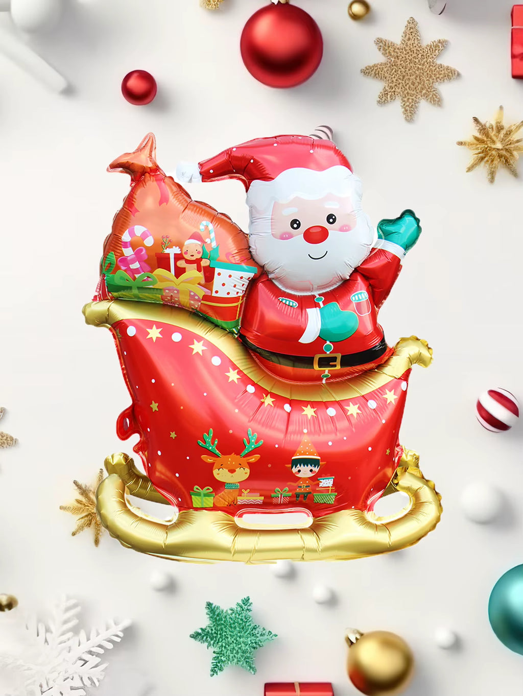 1Pc Three-Dimensional Christmas Sleigh Foil Balloons Christmas Balloon Christmas Decorations Navidad 2026