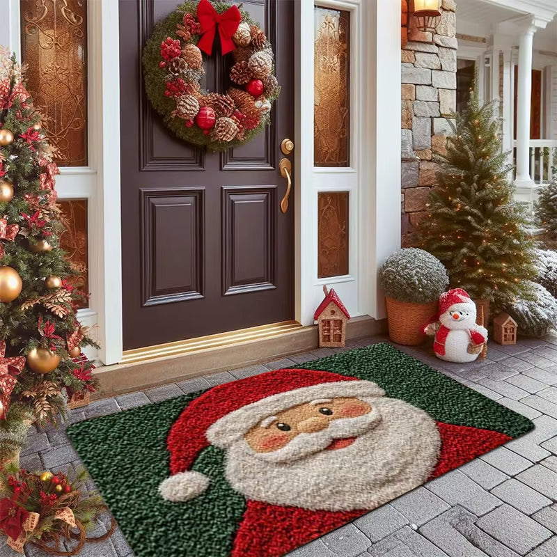 Christmas Door Carpet Merry Christmas Mat Festival Santa Claus Outdoor Decorations Home 2025 Navidad Xmas Ornament New Year 2026