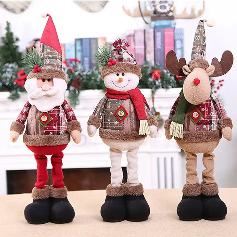 Telescopic Christmas Doll Merry Christmas Decorations for Home 2024 Christmas Ornament Xmas Navidad Noel Gifts New Year 2025