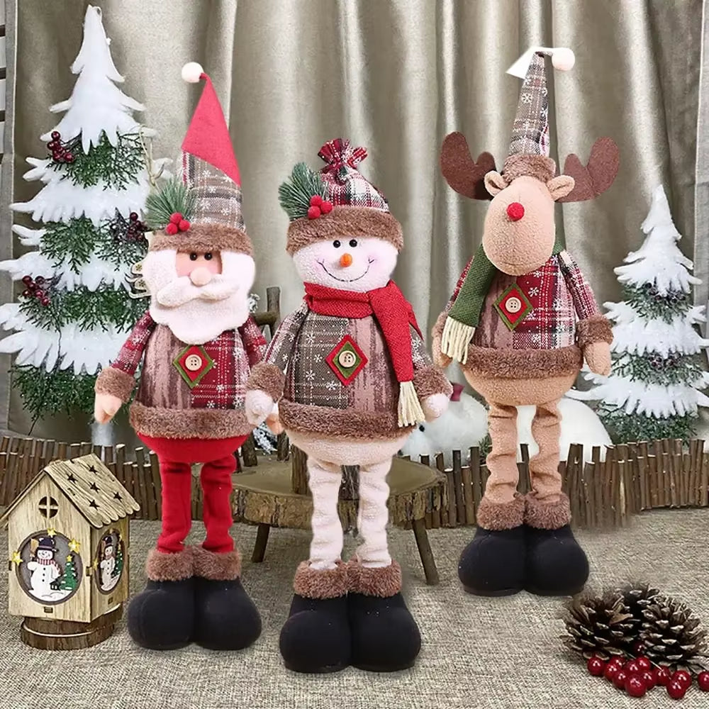 Telescopic Christmas Doll Merry Christmas Decorations for Home 2024 Christmas Ornament Xmas Navidad Noel Gifts New Year 2025